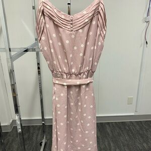June & Hudson Pink Polka Dot Midi Dress